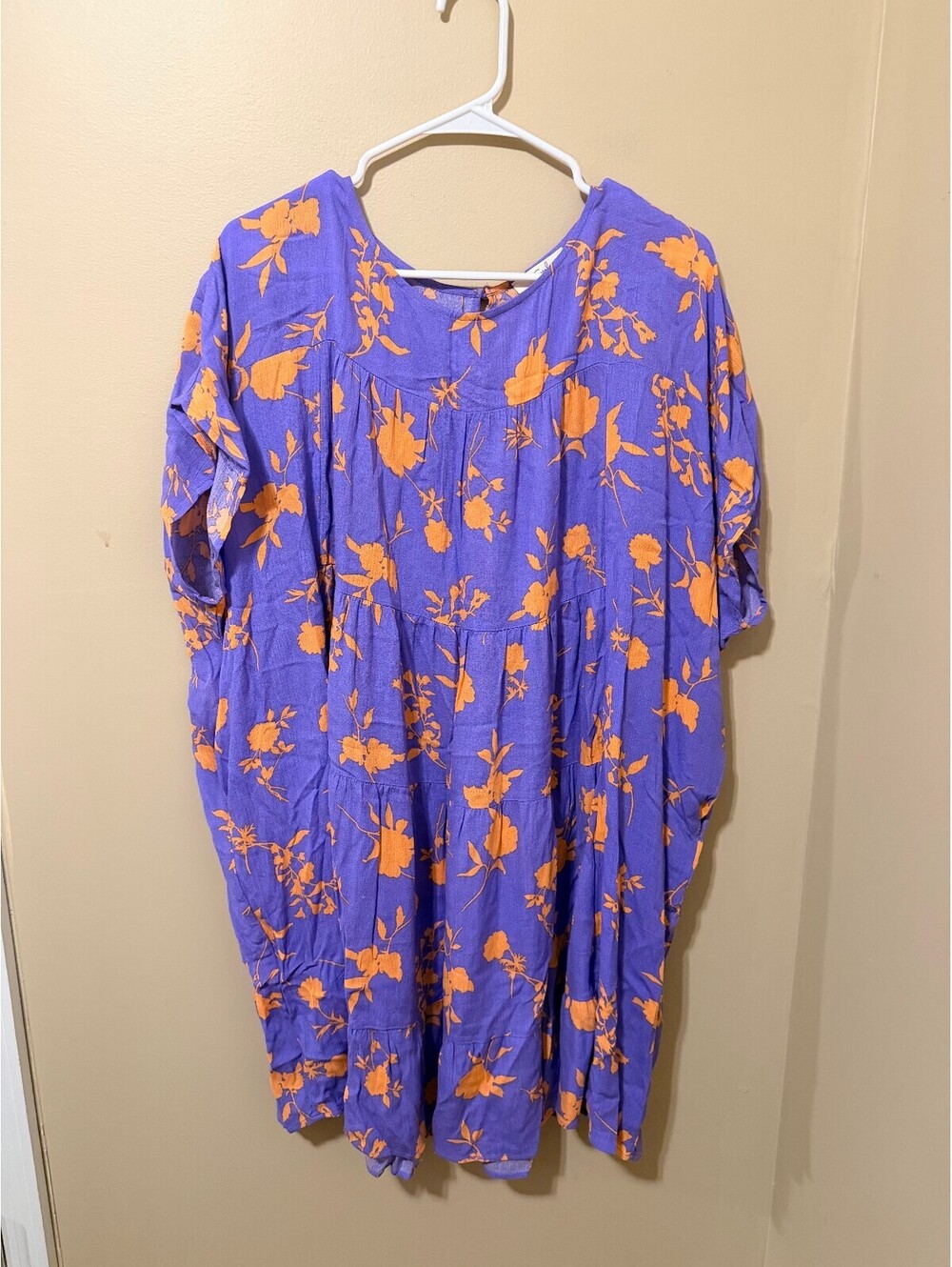 Easel Los Angeles Purple Floral Tiered Midi Dress - Women's M